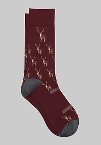 Men's Jos. A. Bank Reindeer Performance Socks at Jos. A. Bank, Burgundy/Cabernet,