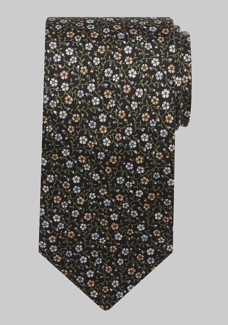 Men's Jos. A Bank Ditsy Floral Tie at Jos. A. Bank, Black,