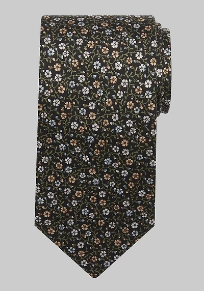 Men's Jos. A Bank Ditsy Floral Tie at Jos. A. Bank, Black,
