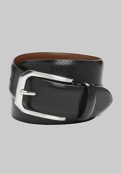 Men's Johnston & Murphy Micro Perforated Leather Belt at Jos. A. Bank, Black