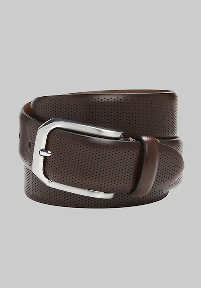 Men's Johnston & Murphy Micro Perforated Leather Belt at Jos. A. Bank, Burgundy