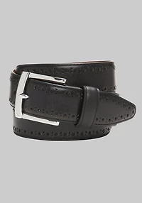 Men's Johnston & Murphy Perforated Edge Leather Belt at Jos. A. Bank, Black