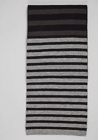 Men's Jos. A. Bank Reversible Horizontal Stripe Knit Scarf at Jos. A. Bank, Black/Charcoal/Grey,