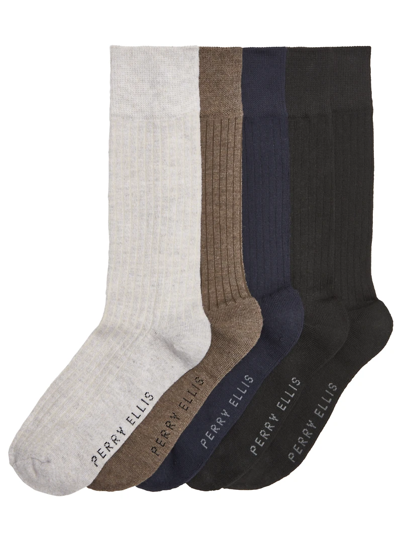Men's Perry Ellis Solid Ribbed Socks, 5-Pack at Jos. A. Bank, Multi,