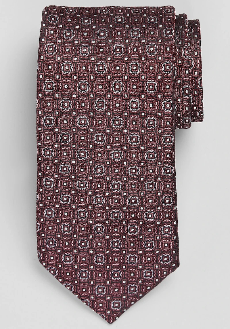 Men's Traveler® Collection Intricate Geo Tie at Jos. A. Bank, Burgundy,