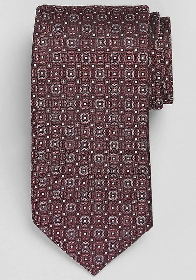 Men's Traveler® Collection Intricate Geo Tie at Jos. A. Bank, Burgundy,