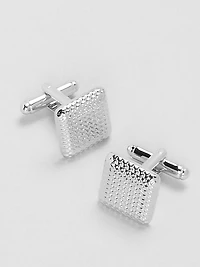 Men's Jos. A. Bank Silver Plated Tweed Texture Square Cufflinks at Jos. A. Bank, Metals/Silver, 