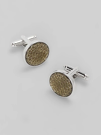 Men's Jos. A. Bank Floral Etched Glass Cufflinks at Jos. A. Bank, Bronze/Brown,