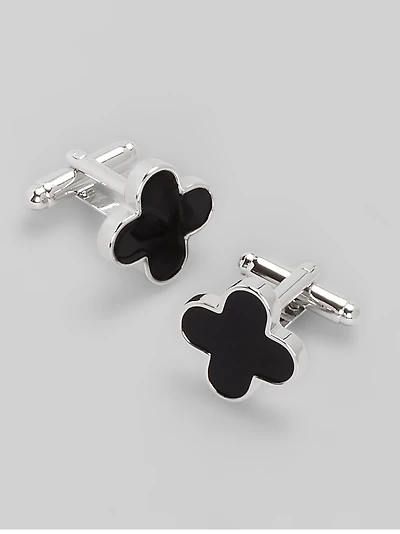 Men's Jos. A. Bank Clover Enamel Cufflinks at Jos. A. Bank, Black,