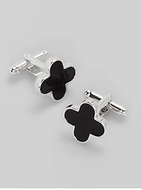 Men's Jos. A. Bank Clover Enamel Cufflinks at Jos. A. Bank, Black, 