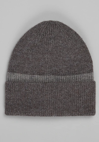 Men's Jos. A. Bank Engineered Stripe Beanie at Jos. A. Bank, Charcoal/Grey,