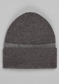 Men's Jos. A. Bank Engineered Stripe Beanie at Jos. A. Bank, Charcoal/Grey,