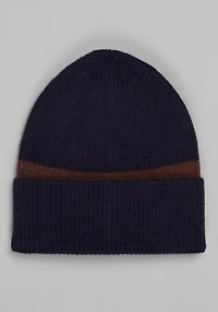 Men's Jos. A. Bank Engineered Stripe Beanie at Jos. A. Bank, Navy/Dk Brown,