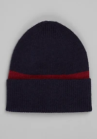Men's Jos. A. Bank Engineered Stripe Beanie at Jos. A. Bank, Navy/Burgundy,