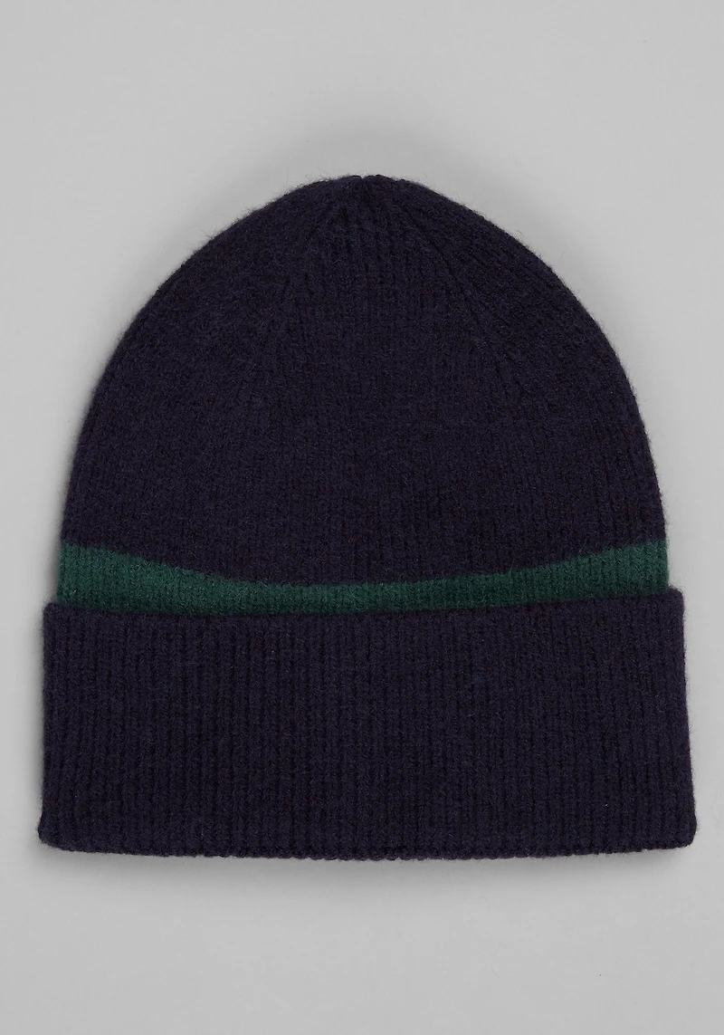 Men's Jos. A. Bank Engineered Stripe Beanie at Jos. A. Bank, Navy/Green,
