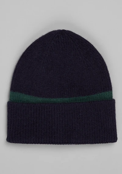 Men's Jos. A. Bank Engineered Stripe Beanie at Jos. A. Bank, Navy/Green,