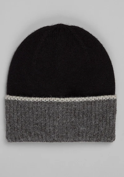 Men's Jos. A. Bank Contrast Cuff Beanie at Jos. A. Bank, Black/Charcoal/Grey,