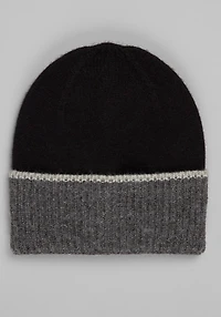 Men's Jos. A. Bank Contrast Cuff Beanie at Jos. A. Bank, Black/Charcoal/Grey,