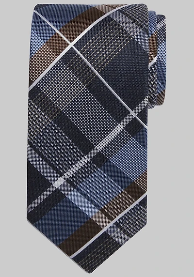 Men's Traveler Collection Super Plaid Tie at Jos. A. Bank, Brown,
