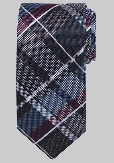 Men's Traveler Collection Super Plaid Tie at Jos. A. Bank, Berry/Burgundy,