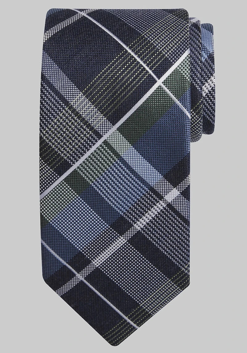 Men's Traveler Collection Super Plaid Tie at Jos. A. Bank, Green,