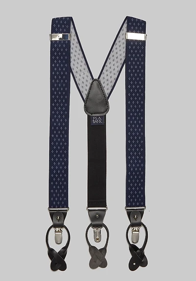 Men's Jos. A. Bank Diamond Dot Convertible Suspenders at Jos. A. Bank, Blue/Navy/White,