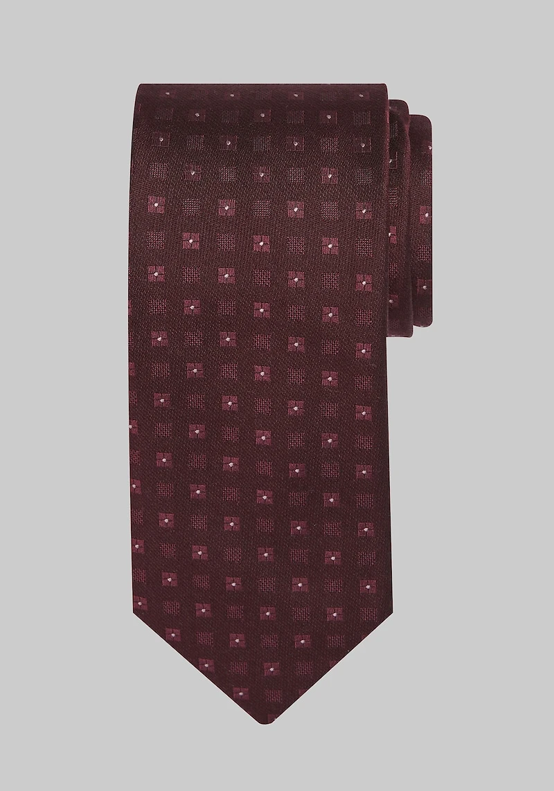 Men's Jos. A. Bank Square Dot Tie at Jos. A. Bank, Burgundy,