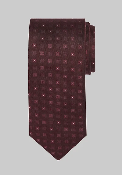 Men's Jos. A. Bank Square Dot Tie at Jos. A. Bank, Burgundy,