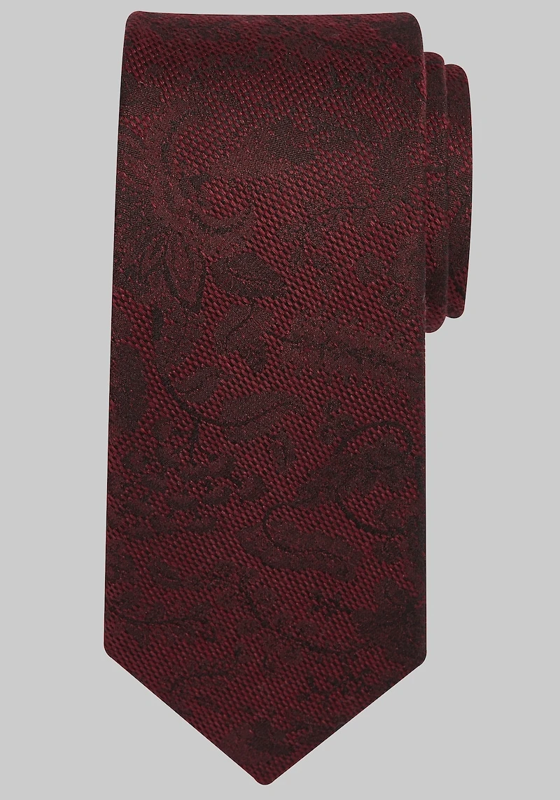 Men's Jos. A. Bank Fortune Floral Tie at Jos. A. Bank, Burgundy,