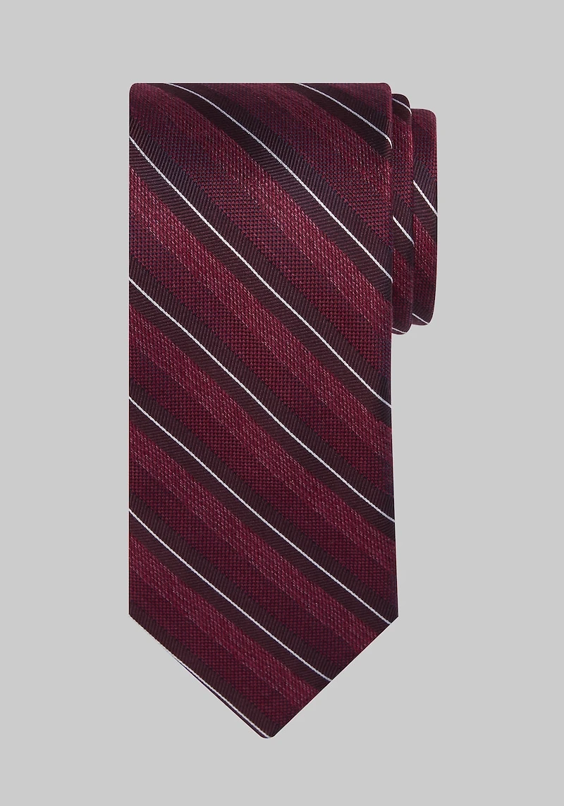 Men's Jos. A. Bank Wide Classic Stripe Tie at Jos. A. Bank, Burgundy,