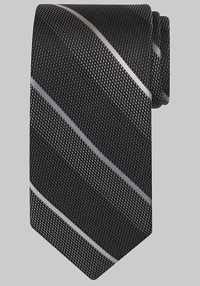 Men's Traveler Collection Pebbled Stripe Tie at Jos. A. Bank, Black,