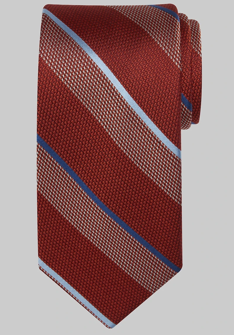 Men's Traveler Collection Pebbled Stripe Tie at Jos. A. Bank, Orange/Rust,