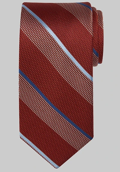 Men's Traveler Collection Pebbled Stripe Tie at Jos. A. Bank, Orange/Rust,