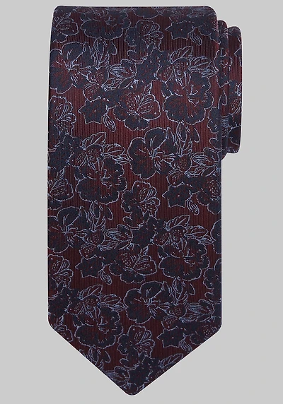 Men's Reserve Collection Hibiscus Floral Tie Long at Jos. A. Bank, Burgundy,