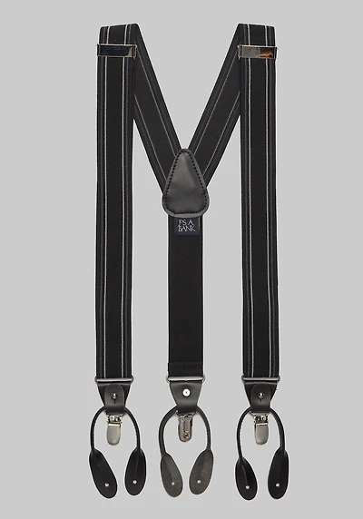 Men's Jos. A. Bank Border Stripe Convertible Suspenders at Jos. A. Bank, Black/Blue,