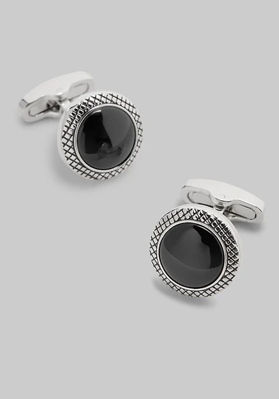 Men's Jos. A. Bank Round Black Onyx Cufflinks at Jos. A. Bank, Black/Silver,