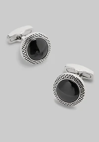 Men's Jos. A. Bank Round Black Onyx Cufflinks at Jos. A. Bank, Black/Silver,
