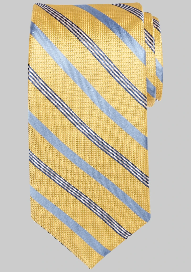 Men's Traveler Collection Two Lane Stripe Tie at Jos. A. Bank, Yellow,