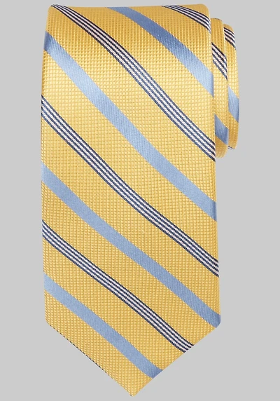 Men's Traveler Collection Two Lane Stripe Tie at Jos. A. Bank, Yellow,