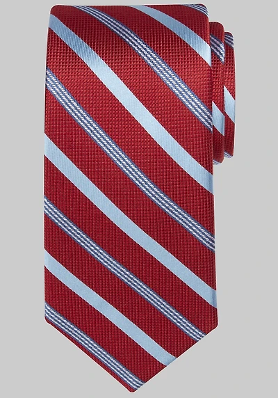 Men's Traveler Collection Two Lane Stripe Tie at Jos. A. Bank, Red,