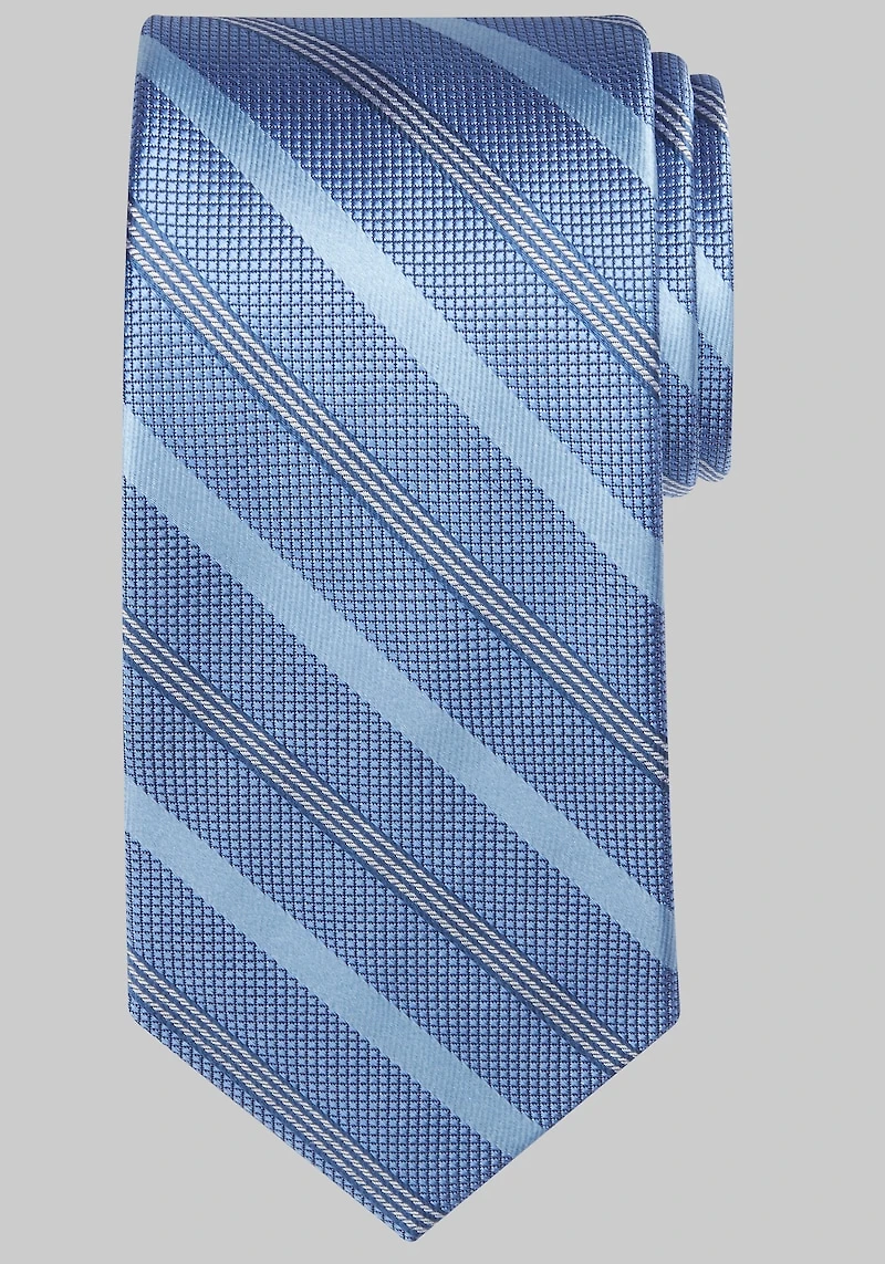 Men's Traveler Collection Two Lane Stripe Tie at Jos. A. Bank, Blue,