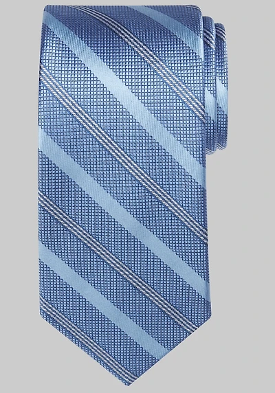 Men's Traveler Collection Two Lane Stripe Tie at Jos. A. Bank, Blue,