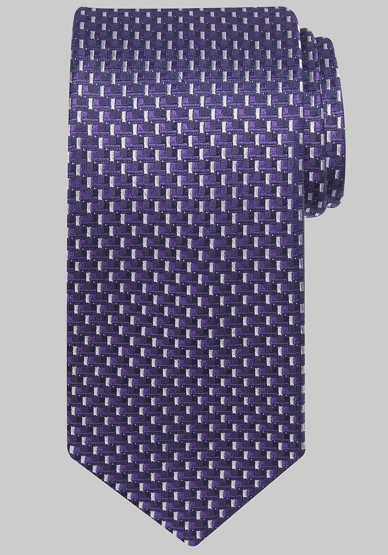 Men's Traveler Collection Building Block Neat Tie at Jos. A. Bank, Purple,