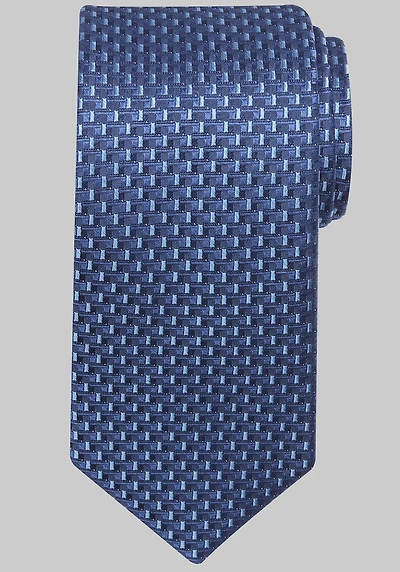Men's Traveler Collection Building Block Neat Tie at Jos. A. Bank, Blue/Navy,