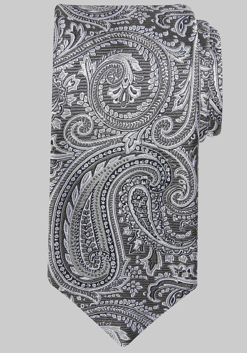 Men's Reserve Collection Ribbed Paisley Tie at Jos. A. Bank, Charcoal/Grey,