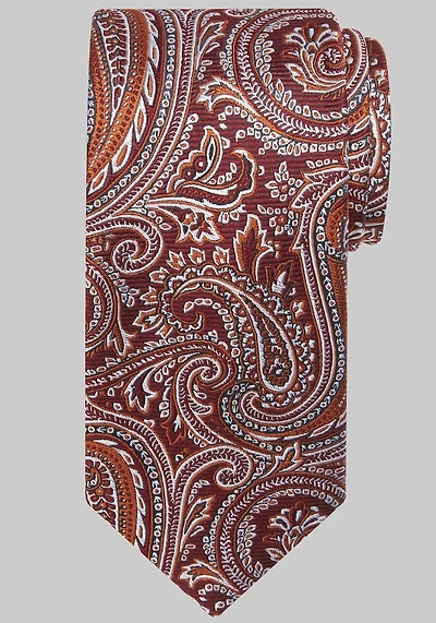 Men's Reserve Collection Ribbed Paisley Tie at Jos. A. Bank, Orange/Rust,