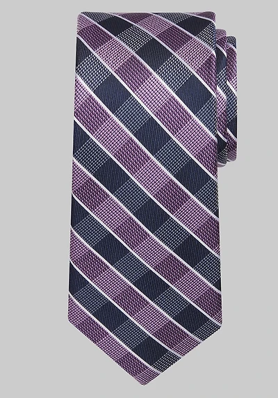 Men's Jos. A Bank Pick-Stitch Plaid Tie at Jos. A. Bank, Purple,