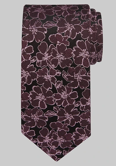 Men's Reserve Collection Silhouette Floral Tie at Jos. A. Bank, Berry/Burgundy,