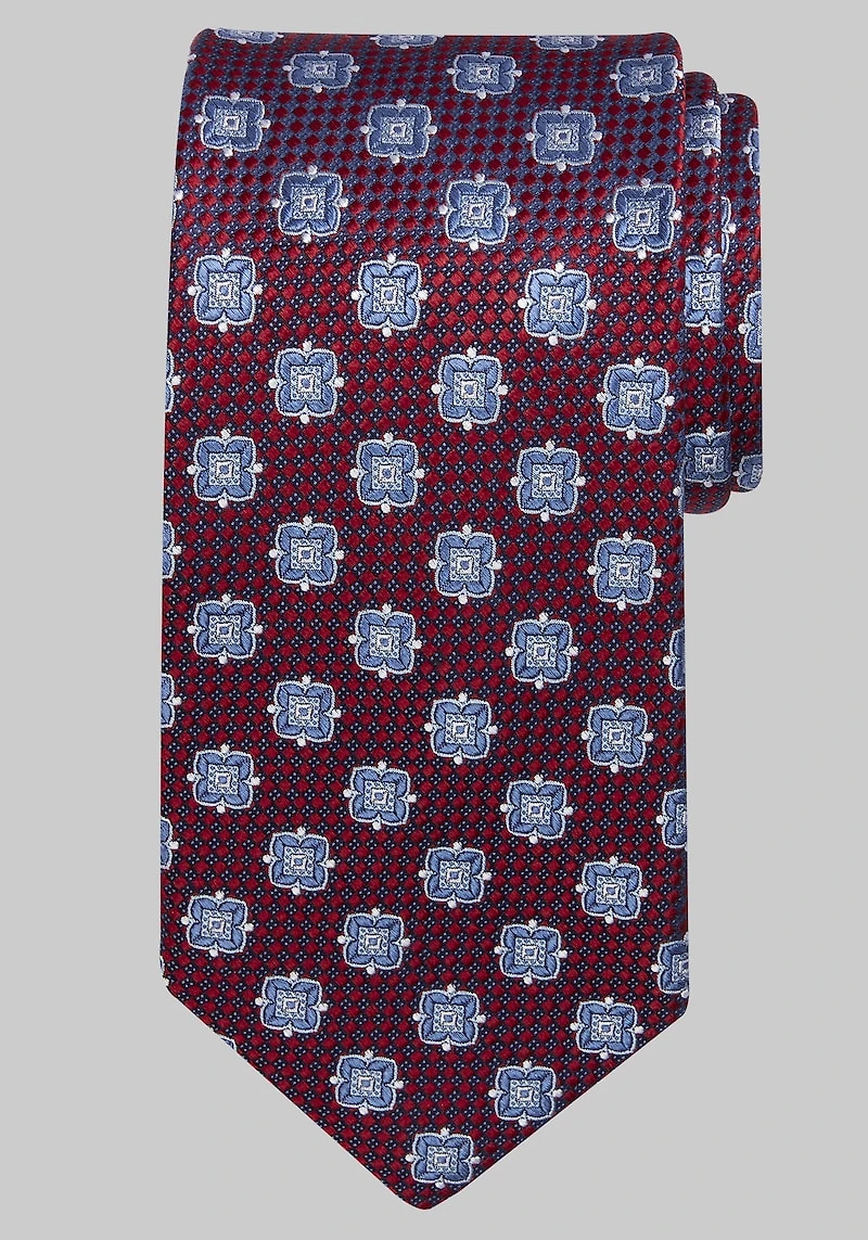 Men's Reserve Collection Natte Neat Medallion Tie at Jos. A. Bank, Burgundy,