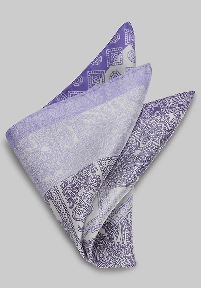 Men's Jos. A. Bank Paisley Patchwork Pocket Square at Jos. A. Bank, Purple/Lavender,